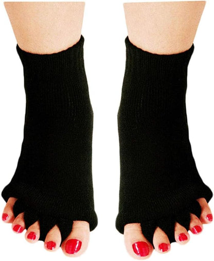 Women Toe Separator Socks Toeless Foot Alignment Socks for Yoga GYM Massage Pain Relief Improves Circulation Stretchy