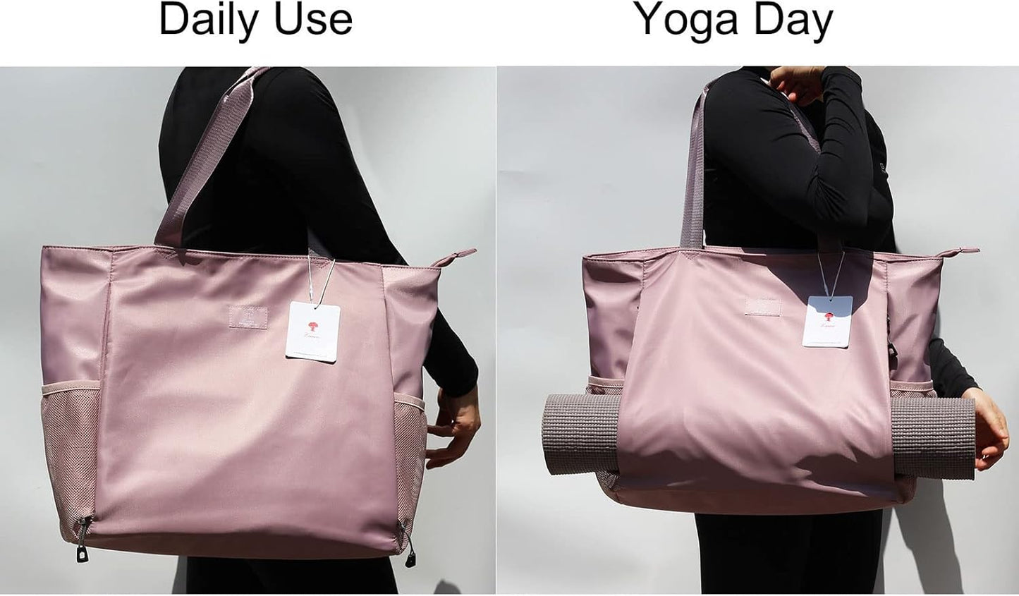 ESVAN Yoga Mat Bag Yoga Tote Carrier Shoulder Bag Carryall Tote for Office,Yoga,Pilates,Travel,Beach and Gym