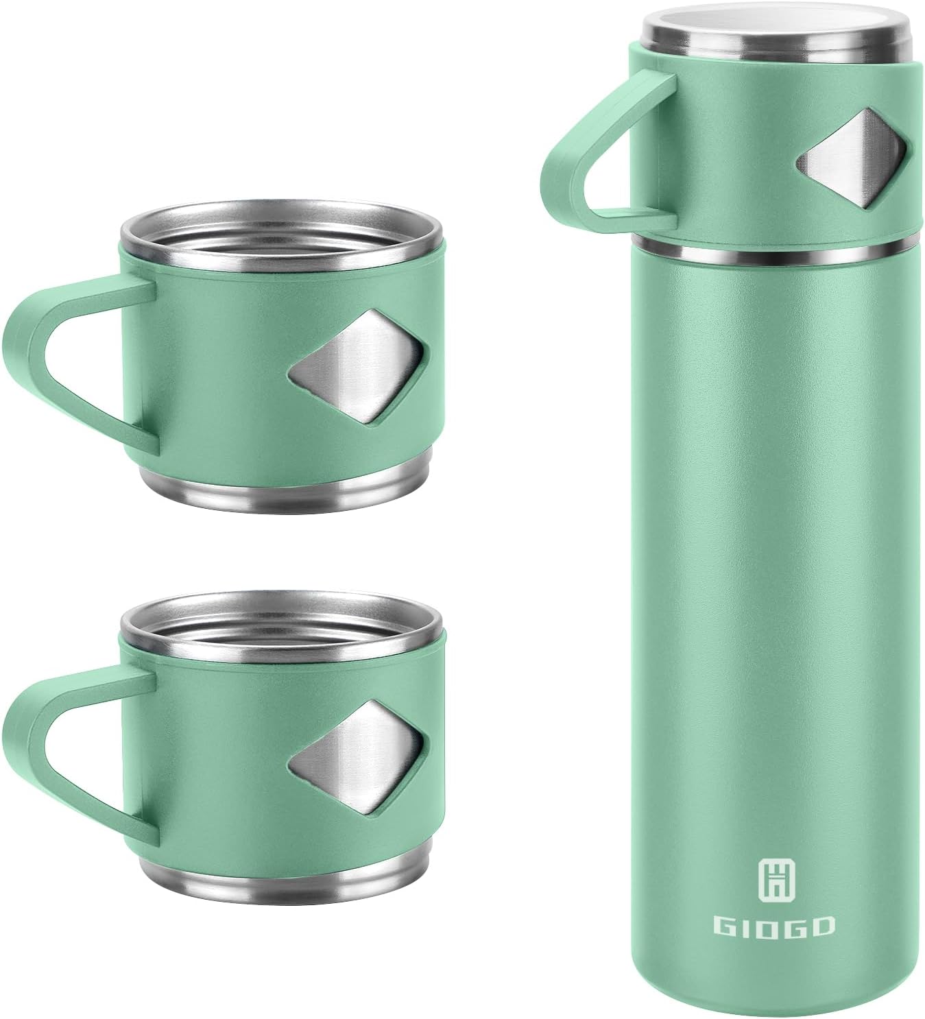 Stainless Steel Thermo 500ml/16.9oz Vacuum Insulated Bottle with Cup for Coffee Hot drink and Cold drink water flask.(Pink,Set)