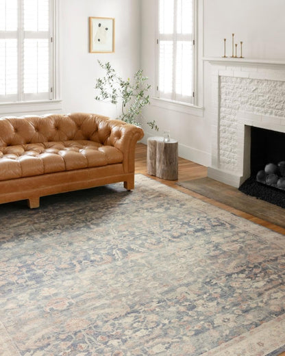 Loloi Hathaway Collection HTH-06 Blush/Multi 2'-6" x 7'-6", .25" Thick, Runner Rug, Soft, Durable, Printed, Modern, Low Pile, Non-Shedding, Easy Clean, Living Room Rug