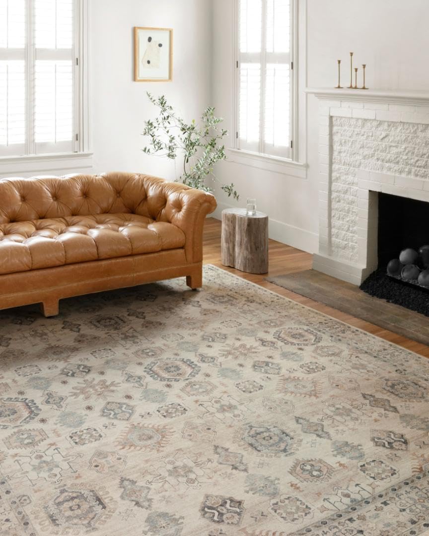 Loloi Hathaway Collection HTH-06 Blush/Multi 2'-6" x 7'-6", .25" Thick, Runner Rug, Soft, Durable, Printed, Modern, Low Pile, Non-Shedding, Easy Clean, Living Room Rug