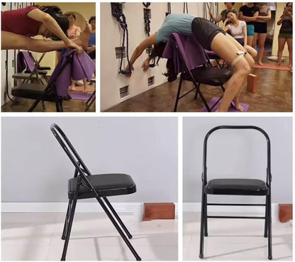 Yoga Inversion Chair, Iyengar Yoga Chair,Pilates Chair,Backless Yoga Chair Prop,Home Exercises Reinforced Design,Black