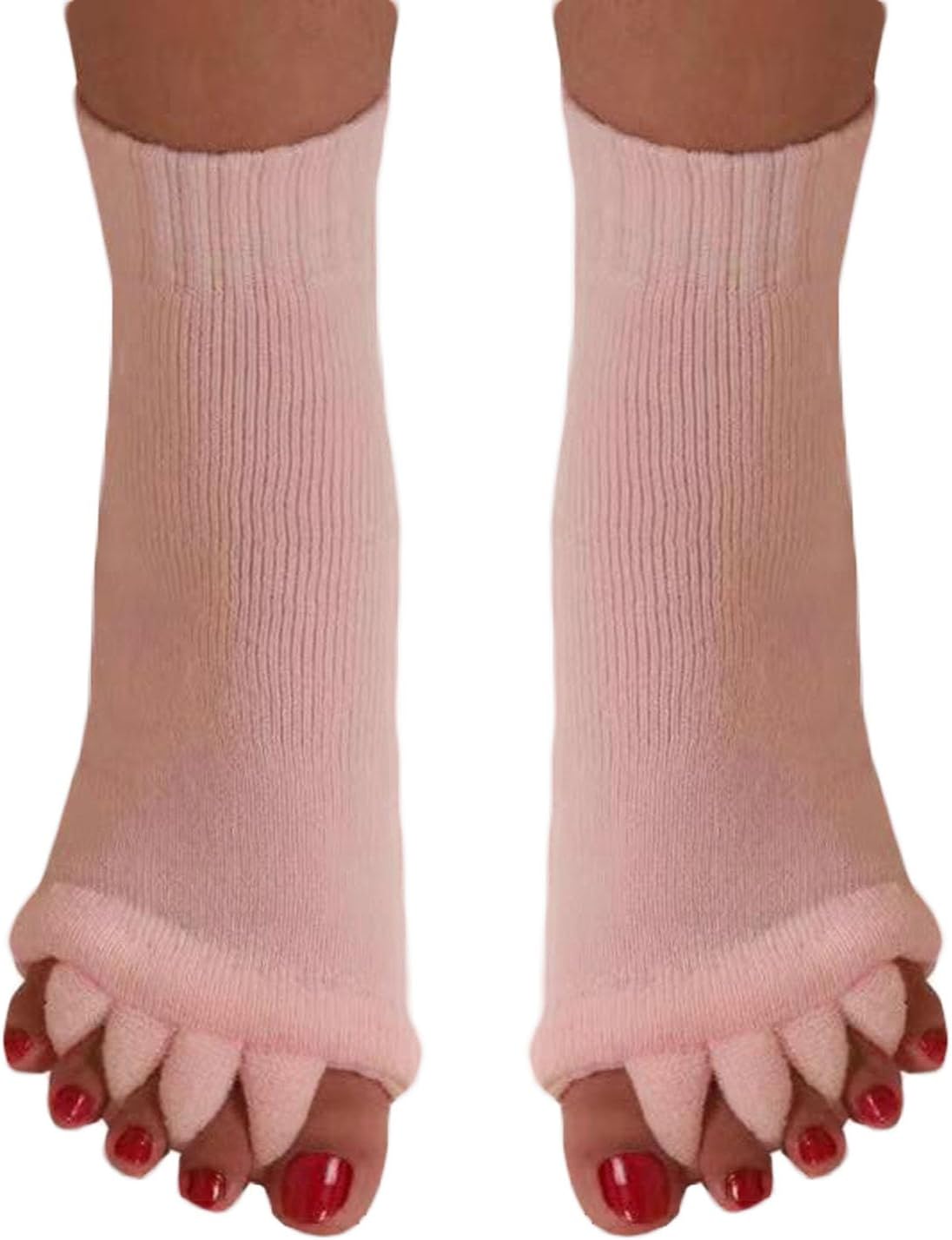 Women Toe Separator Socks Toeless Foot Alignment Socks for Yoga GYM Massage Pain Relief Improves Circulation Stretchy