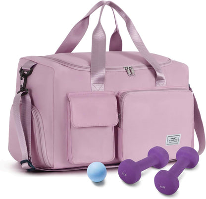 FIORETTO Women's Gym Duffle Bag with Shoes Compartment, 30L Capacity, Ideal for Travel, Gym, Sports, Duffel, Weekender