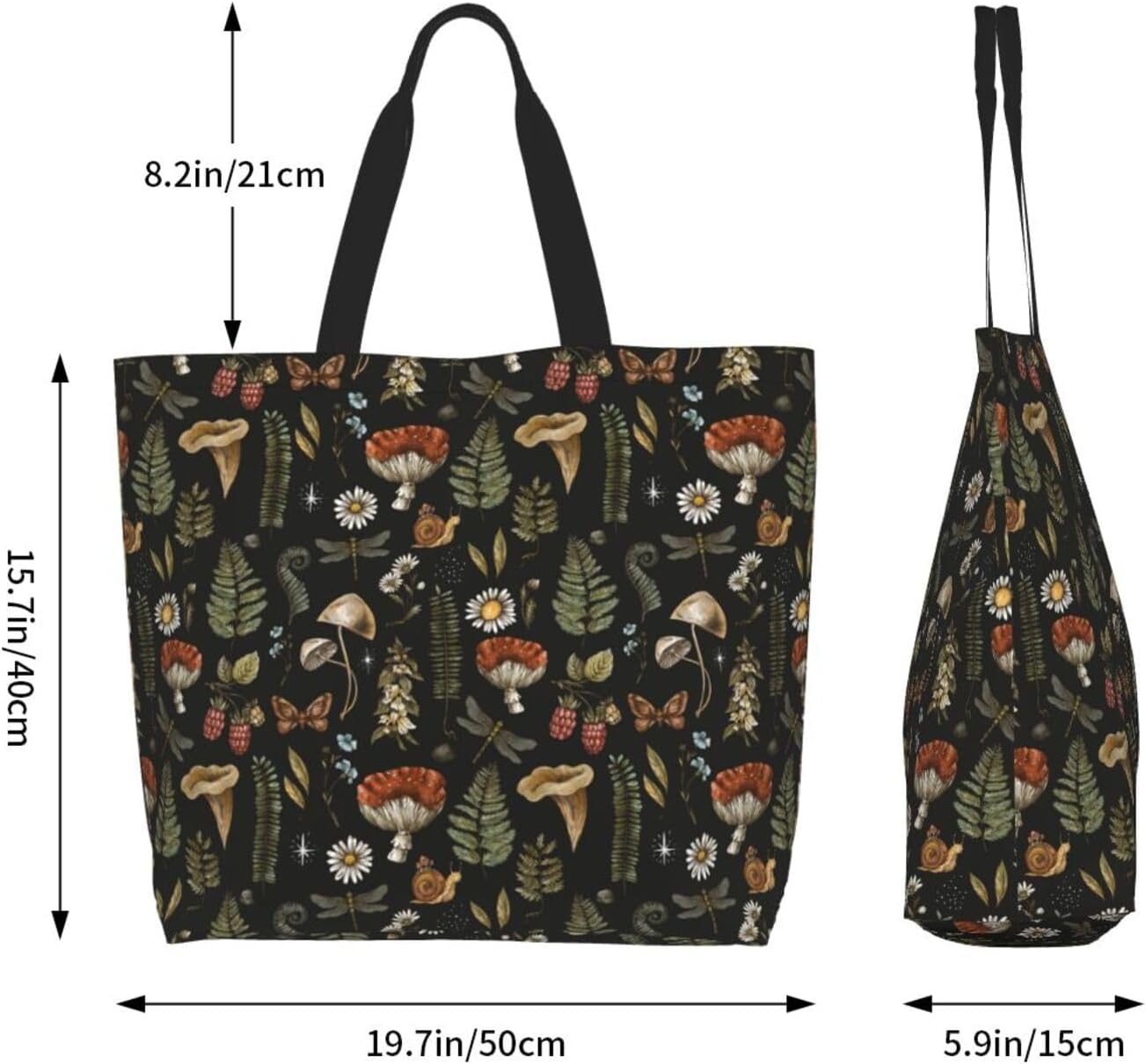 Tote Shoulder Bag Large Durable Reusable Eco-friendly Handbag Lightweight Stylish for Daily Use-19.7x15.7x5.9 Inch - Colors B