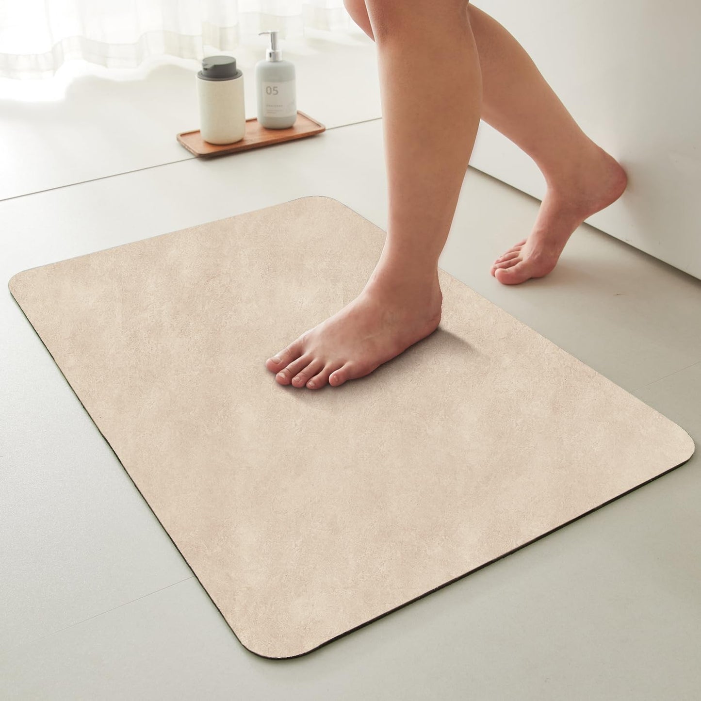 TYUU Bath Mat, Bathroom Rugs Non Slip Washable Thin Absorbent Quick Dry Bath Mat Fits Under Door Bathroom Floor Mat Perfect for Bath, Shower, or Sink 24"x36" Dark Grey