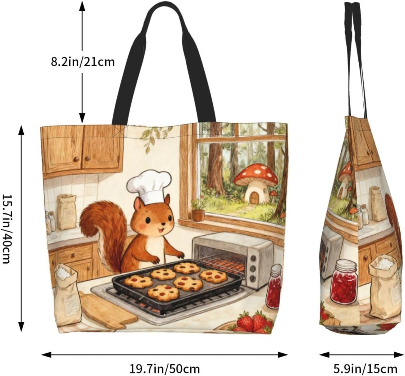 Tote Shoulder Bag Large Durable Reusable Eco-friendly Handbag Lightweight Stylish for Daily Use-19.7x15.7x5.9 Inch - Colors A