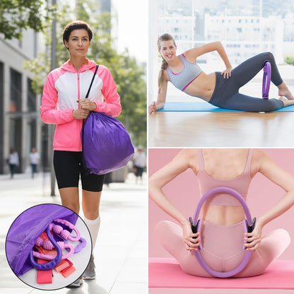 Pilates Essentials Kit for Women, 14 Pcs Home Workout Equipment with Pilates Circle Ball Ring Set Resistance Bands and Anti Slip Sock, Yoga Pilate Essentials Accessories