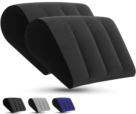 Prosixtoy Portable Wedge Pillow Inflatable Cushion - Body Positioners Lightweight Wedge Pillow for Sleeping, Leg Elevation, Use in Bed, Travel, Camping, Fast Inflating Deflation (Black)