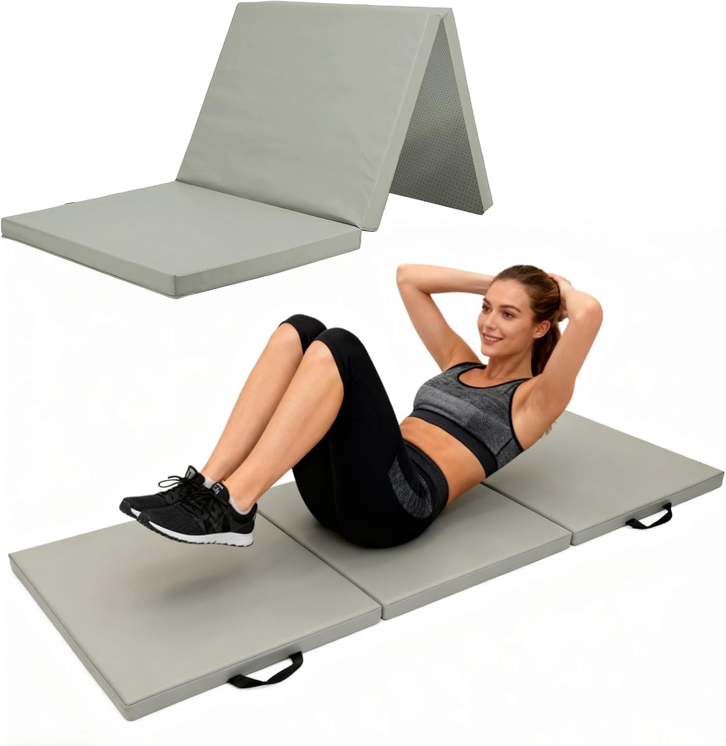 Foldable Yoga Mat, 2 Inches Extra Thick Non-Slip Design Fitness Mats,Better cushioning and shock-absorbing Multi-Purpose Exercise Pilates Mat for Home Studio-72 x 24 x 2"