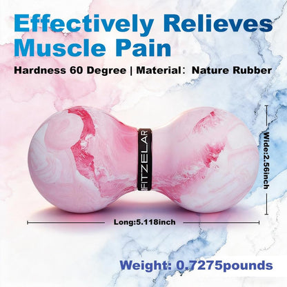 FITZELAR Double Lacrosse Massage Ball for Myofascial Release, Quality Certification, Massage Deep Tissue for Waist Back Feet, Trigger Point Therapy, Muscle Knots, Peanut Massage Ball for Muscle Pain