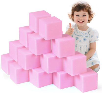 Foam Pit Blocks Foam Padding Sponge Pit Cubes Sponge Blocks for Amusement Park Gymnastics Freerunning and Parkour Courses - 24PCS 5" x 5" x 5" (Dark Blue)