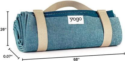 Yogo Ultralight Folding Travel Yoga Mat with Attached Straps, FSC®-Certified Plant Rubber, Sticky Grip, Non-Slip, Best Travel Yoga Mat®
