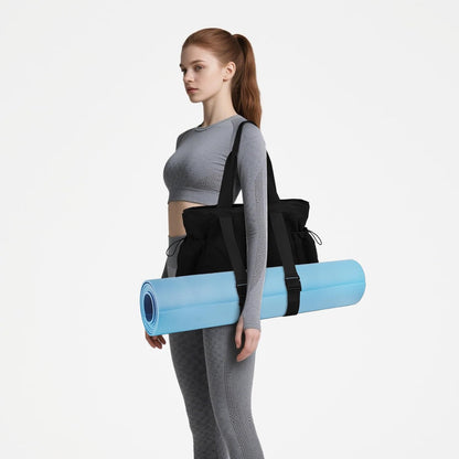 Yoga Bags for Women Gym Tote Bag with Adjustable Mat Holder Yoga Mat Carrier Shoulder Bags for Workout Pilates Travel Beach Work Shop