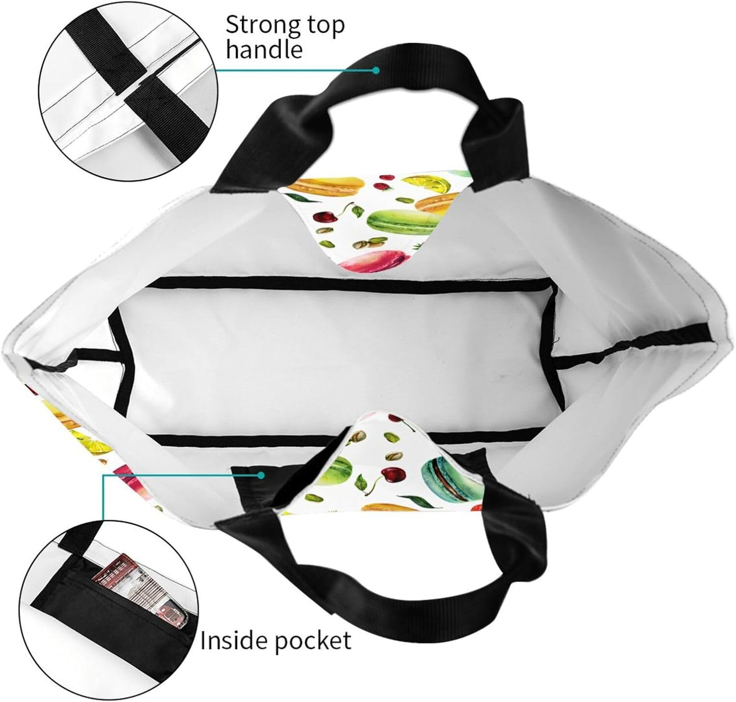 Tote Shoulder Bag Large Durable Reusable Eco-friendly Handbag Lightweight Stylish for Daily Use-19.7x15.7x5.9 Inch - Colors B