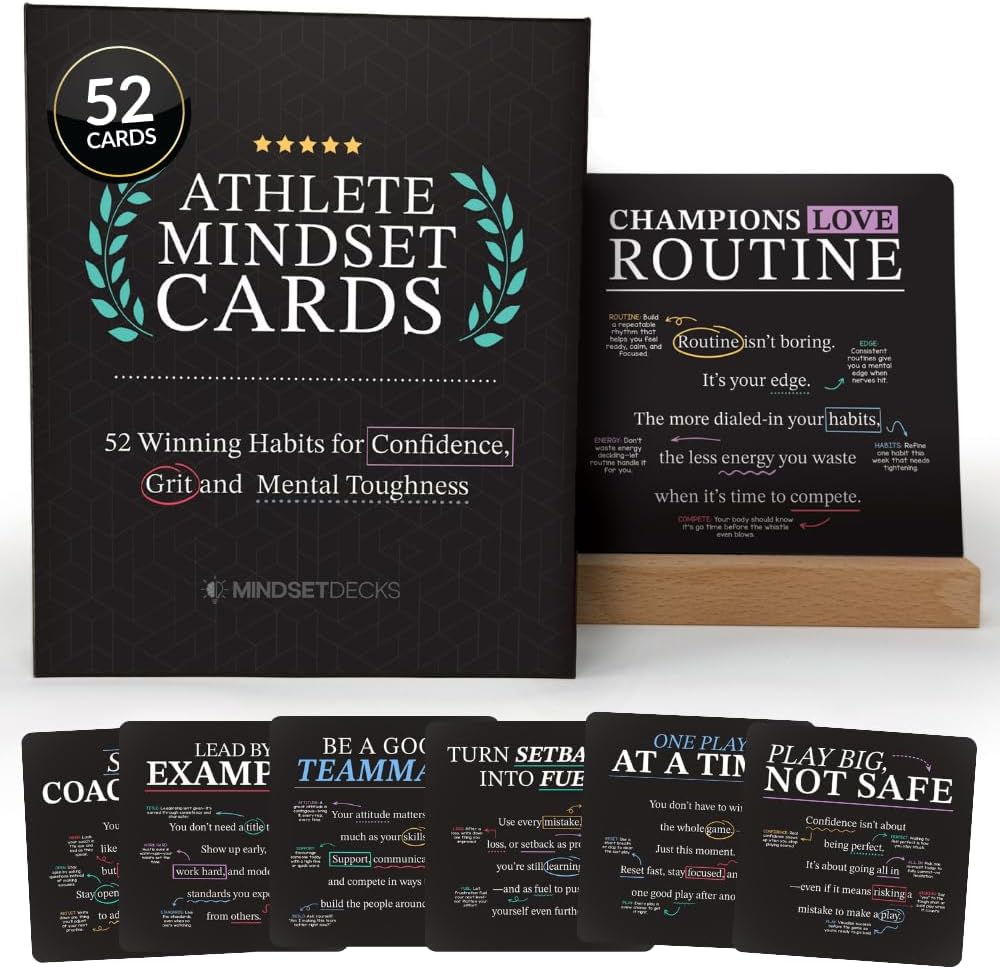 Emotional Intelligence Mindset Cards – 52 Daily Habits for Confidence, Connection & Social Skills – for Kids, Teens & Adults – Includes Wooden Display Stand – Gift for Teachers & Parents