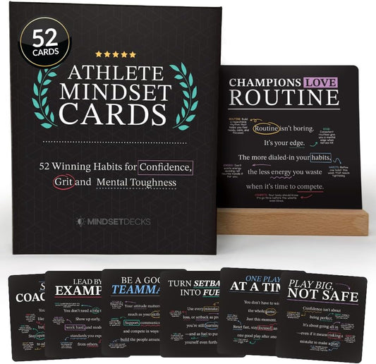 Emotional Intelligence Mindset Cards – 52 Daily Habits for Confidence, Connection & Social Skills – for Kids, Teens & Adults – Includes Wooden Display Stand – Gift for Teachers & Parents