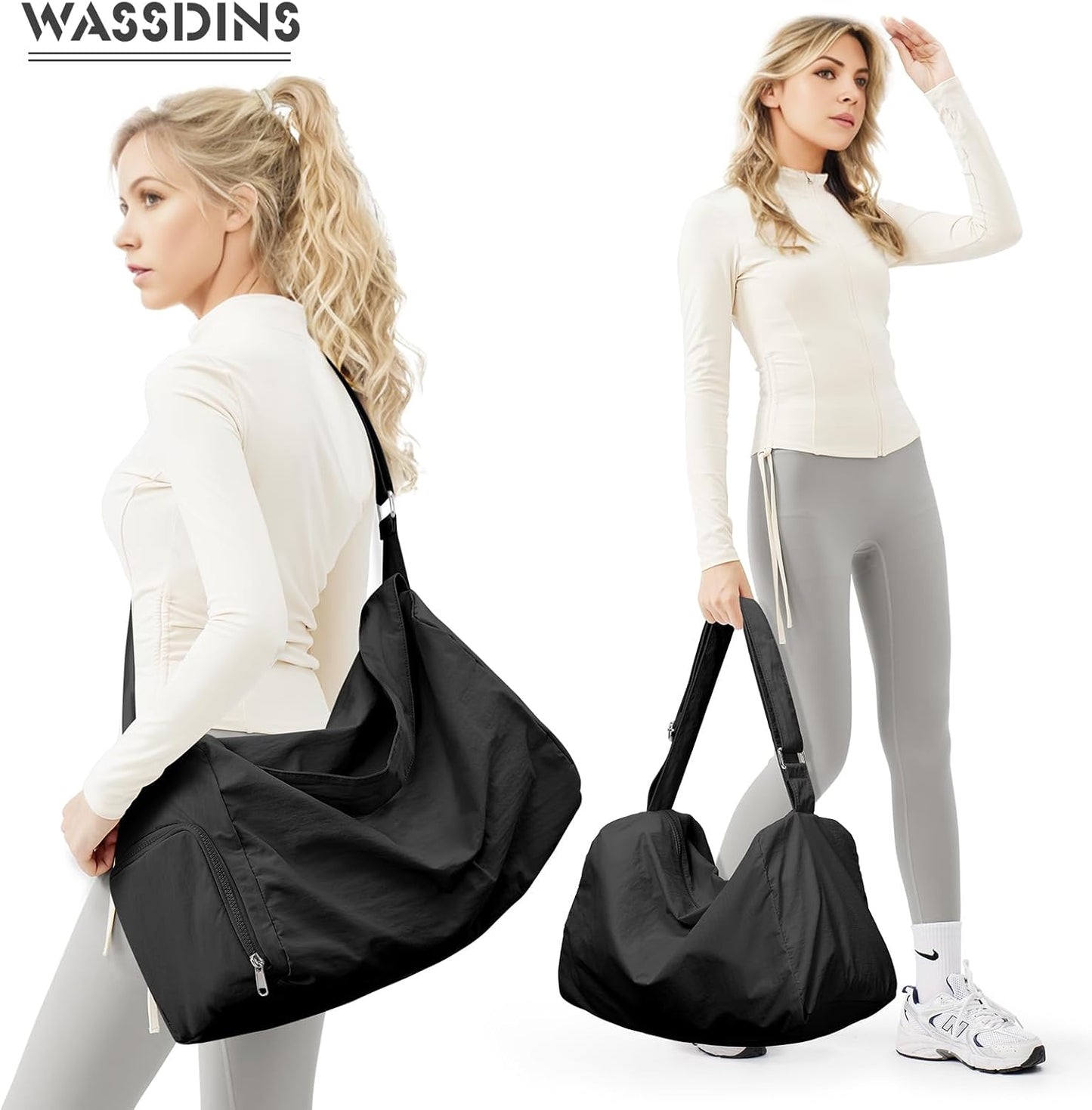 Small Gym Bag with Shoe Compartment, Workout Sport Duffle Bag for Women Travel, Waterproof Shoulder Overnight Bags Lightweight Carry on Tote Bags for Swim, Yoga, Dance