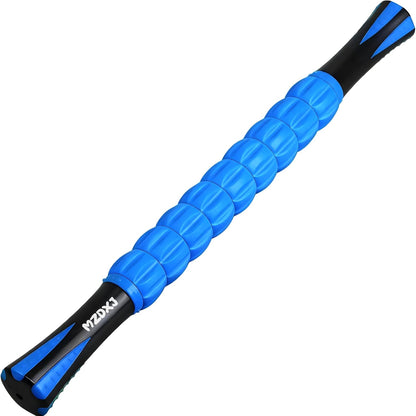 Muscle Roller Massage Roller Stick- Deep Tissue Fascia Blaster for Myofascial Pain Relief, Lymphatic Drainage & Body Sculpting, Handheld Physical Therapy & Recovery Tool (Gray black-18 inch)