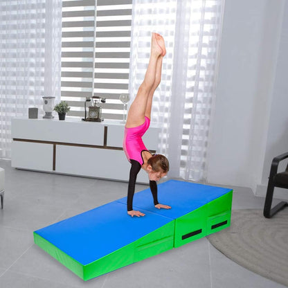 Matladin 48"x24"x14" Tumbling Mat - Folding Gymnastics Cheese Wedge Mat for Kids, Girls Home Training