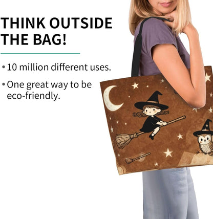 Tote Shoulder Bag Large Durable Reusable Eco-friendly Handbag Lightweight Stylish for Daily Use-19.7x15.7x5.9 Inch - Colors A