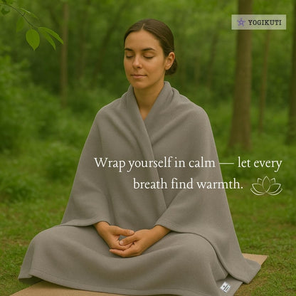 Yogikuti Iyengar Cotton Yoga Blanket Set of One – Thick Handwoven Yoga Blankets for Restorative Yoga, Meditation & Pranayama – Premium Cotton Yoga Blanket for Support & Comfort in Pranayama (Orange)