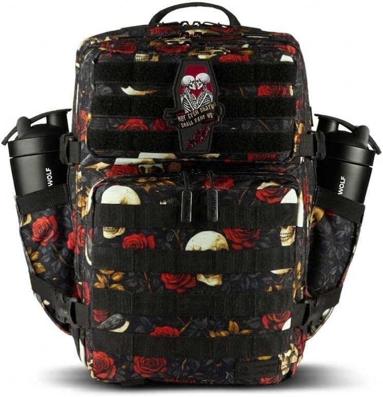 WOLFpak 35L Tactical Gym Backpack (Alpha Black) Durable 1000D Waterproof Oxford Material with MOLLE Webbing, Laptop Pocket & Dual Cup Holders, Durable Fitness/Travel/Military Daypack
