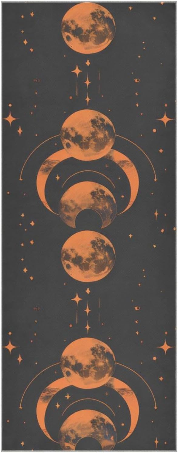 ALAZA Space Moon Yoga Towel Non Slip Soft Sweat Absorbent Mat Towel for Hot Yoga Exercise Pilates 73x27 Inches