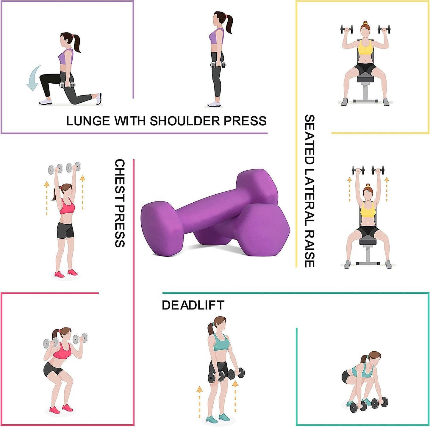 Balelinko Home Gym Equipment Workouts Strength Training Weight Loss Pilates Weights Yoga Sets Weights for Women, Men, Seniors and Youth