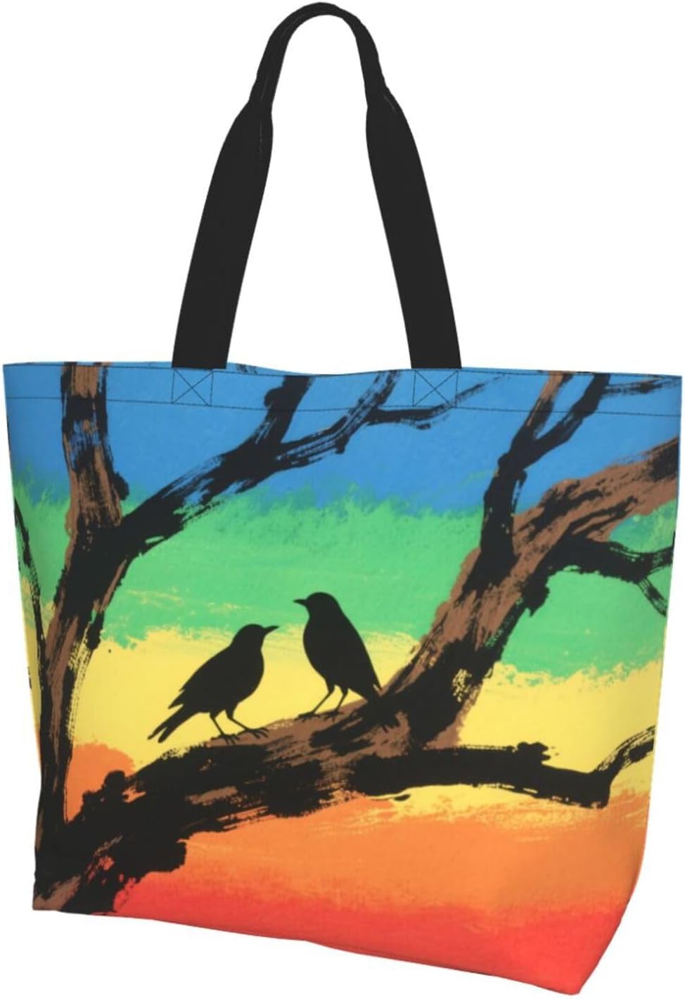 Tote Shoulder Bag Large Durable Reusable Eco-friendly Handbag Lightweight Stylish for Daily Use-19.7x15.7x5.9 Inch - Colors A