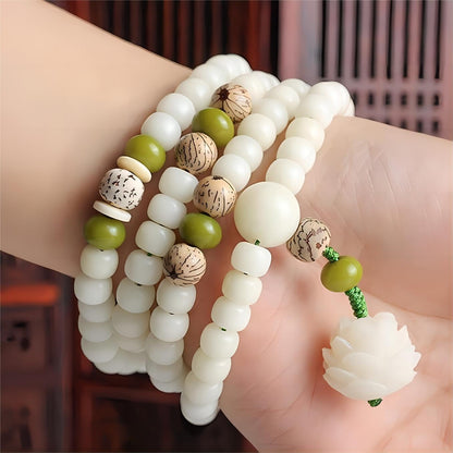 Mala Bead Strand Bracelet, 108 Buddhist Prayer Beads Yoga Meditation Green Malachite Beads Necklace Women man