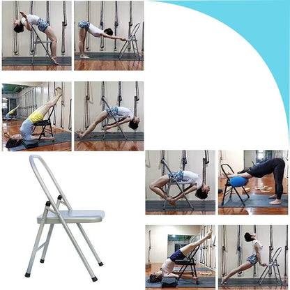 Iyengar Yoga Chair - Backless Chair for Yoga Practice-Metal Yoga Assist Chair for Deepening Yoga Practice,seat Height 45cm