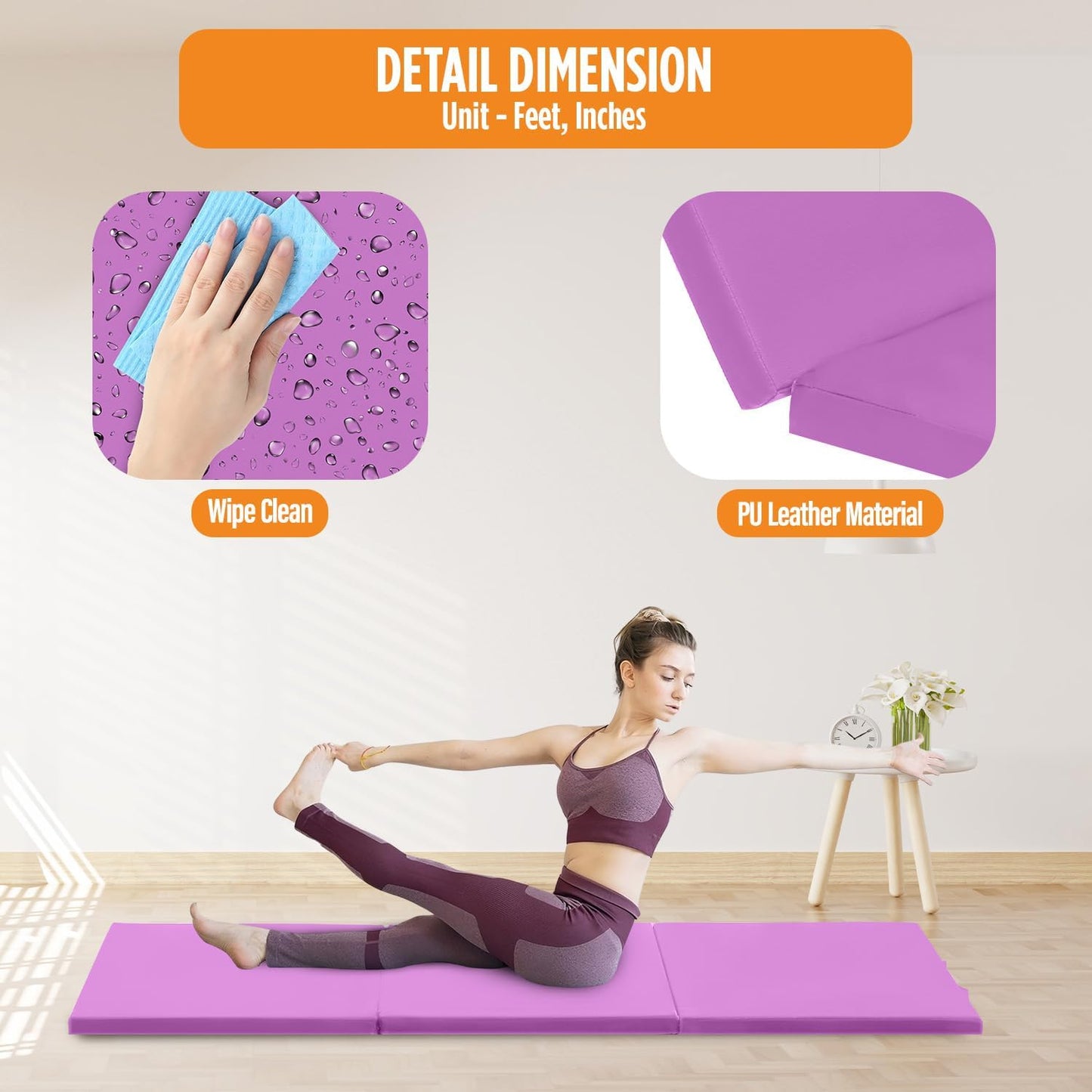 Gymnastics Mats Foldable Tumbling Mats Portable Gymnastics Exercise Mat Thick Gymnastics Tumbling Mats Pad Home Exercise Panel Mat With Carrying Handles