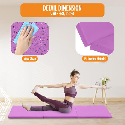 Gymnastics Mats Foldable Tumbling Mats Portable Gymnastics Exercise Mat Thick Gymnastics Tumbling Mats Pad Home Exercise Panel Mat With Carrying Handles