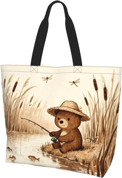 Tote Shoulder Bag Large Durable Reusable Eco-friendly Handbag Lightweight Stylish for Daily Use-19.7x15.7x5.9 Inch - Colors A
