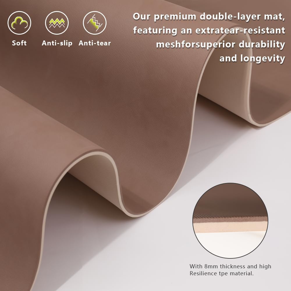 Wide Yoga Mat-80cm Non Slip Extra Thick 1/3'' Fitness Exercise Mat TPE Material High Resiliency Hot Yoga Mats(72“L x 32"W) With Carry Strap for Women Yoga Pilates, Home Floor Workout