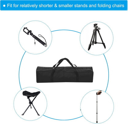 PATIKIL 25 Inch Camp Chair Replacement Bag, Nylon Foldable Carrying Bag Large Zippered Bag with Shoulder Strap for Camping Travel, Black