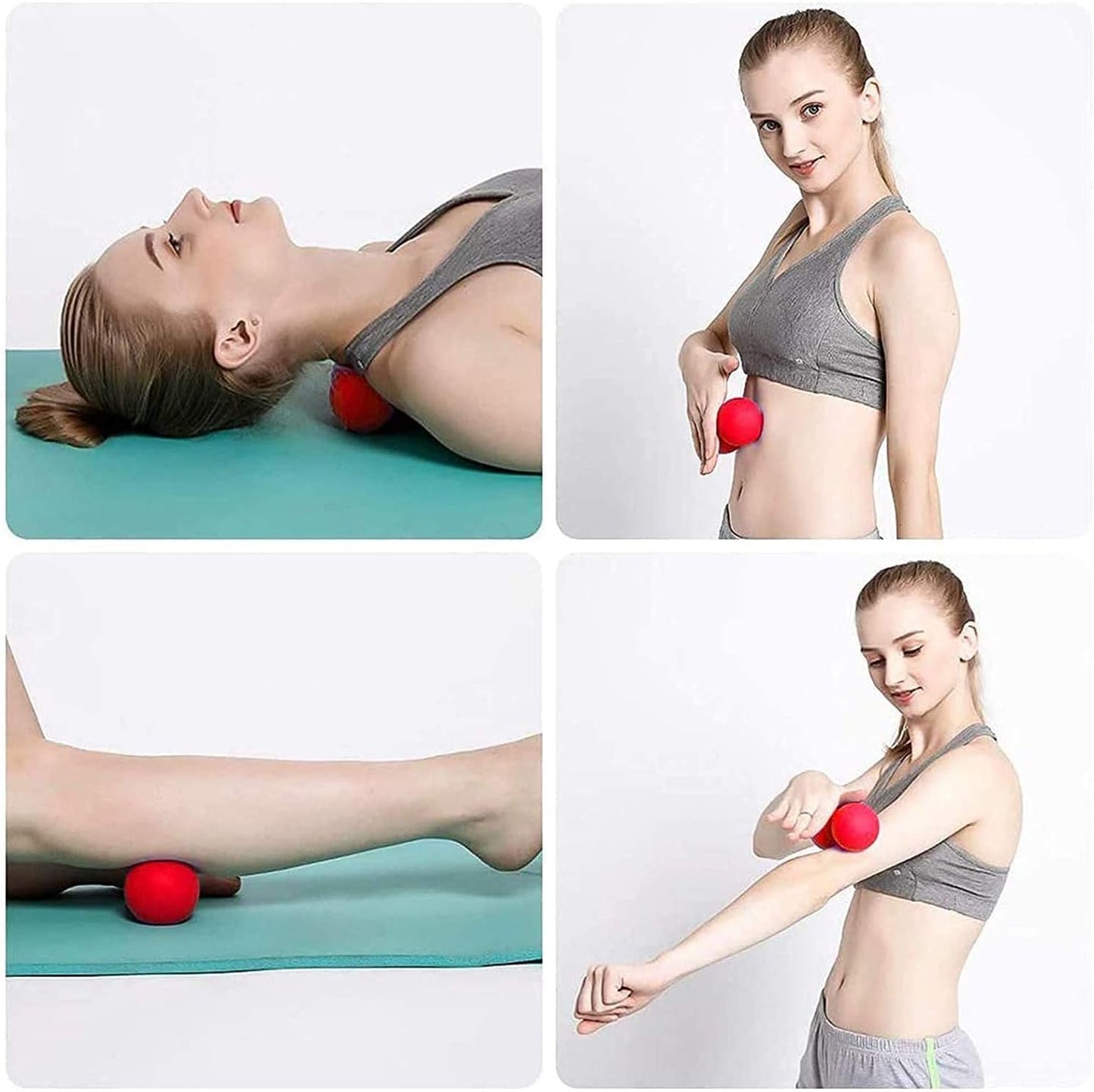 WOVTE Massage Lacrosse Ball for Sore Muscles, Shoulders, Neck, Back, Foot, Body, Deep Tissue, Trigger Point, Muscle Knots, Yoga and Myofascial Release (Blue)