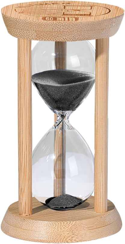 20 Minute Wooden Sand Timers,Large Bamboo Gold Sand Hourglass for Productivity, Meditation & Decor, 20 Min Reloj De Arena Sand Watch for Kitchen, Office, Game, Classroom, Yoga