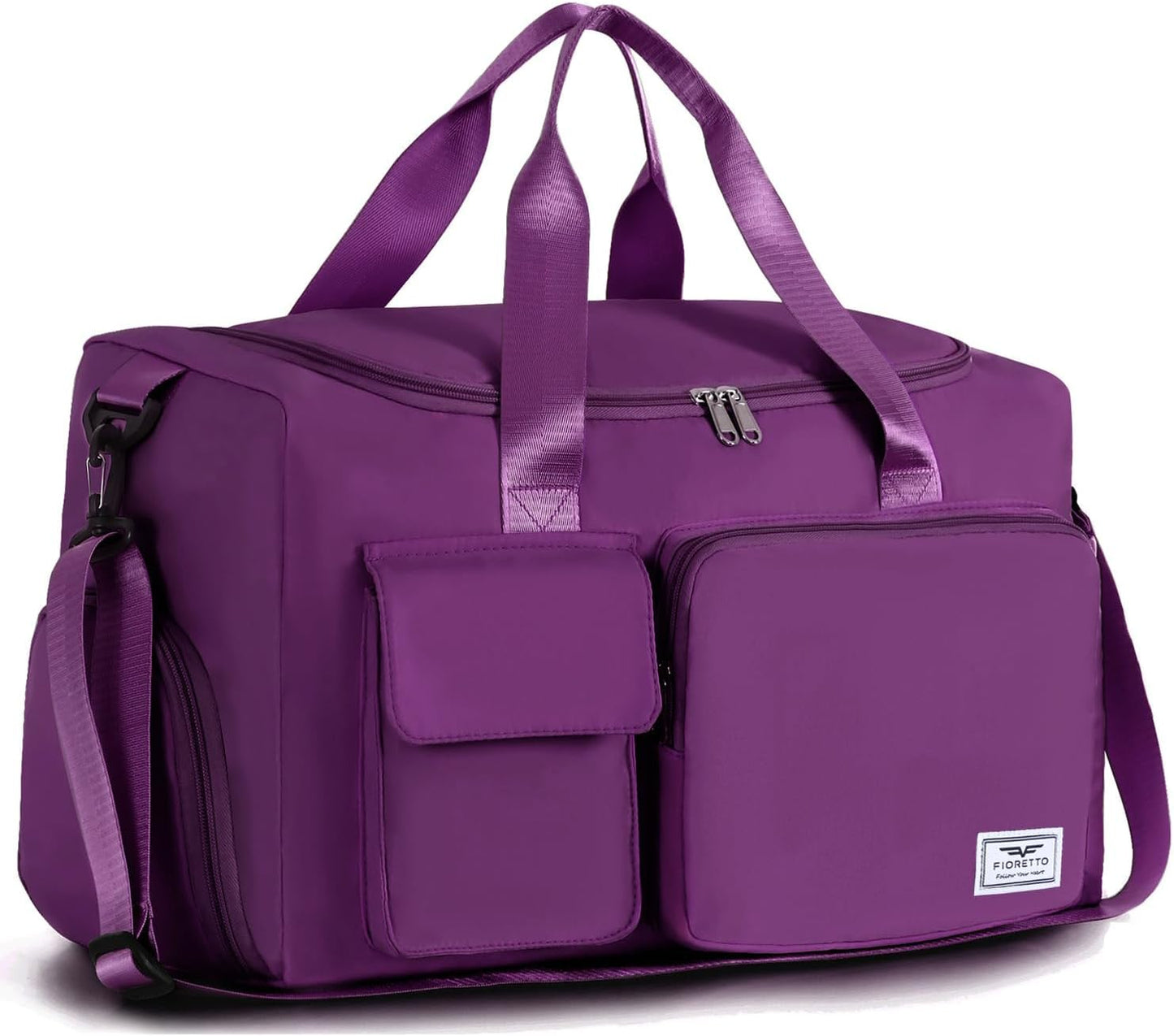 FIORETTO Women's Gym Duffle Bag with Shoes Compartment, 30L Capacity, Ideal for Travel, Gym, Sports, Duffel, Weekender