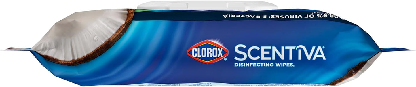 Clorox Scentiva Disinfecting Wipes, Grapefruit and Orange Blossom, 75 Ct., Pack of 3 (Pack May vary)