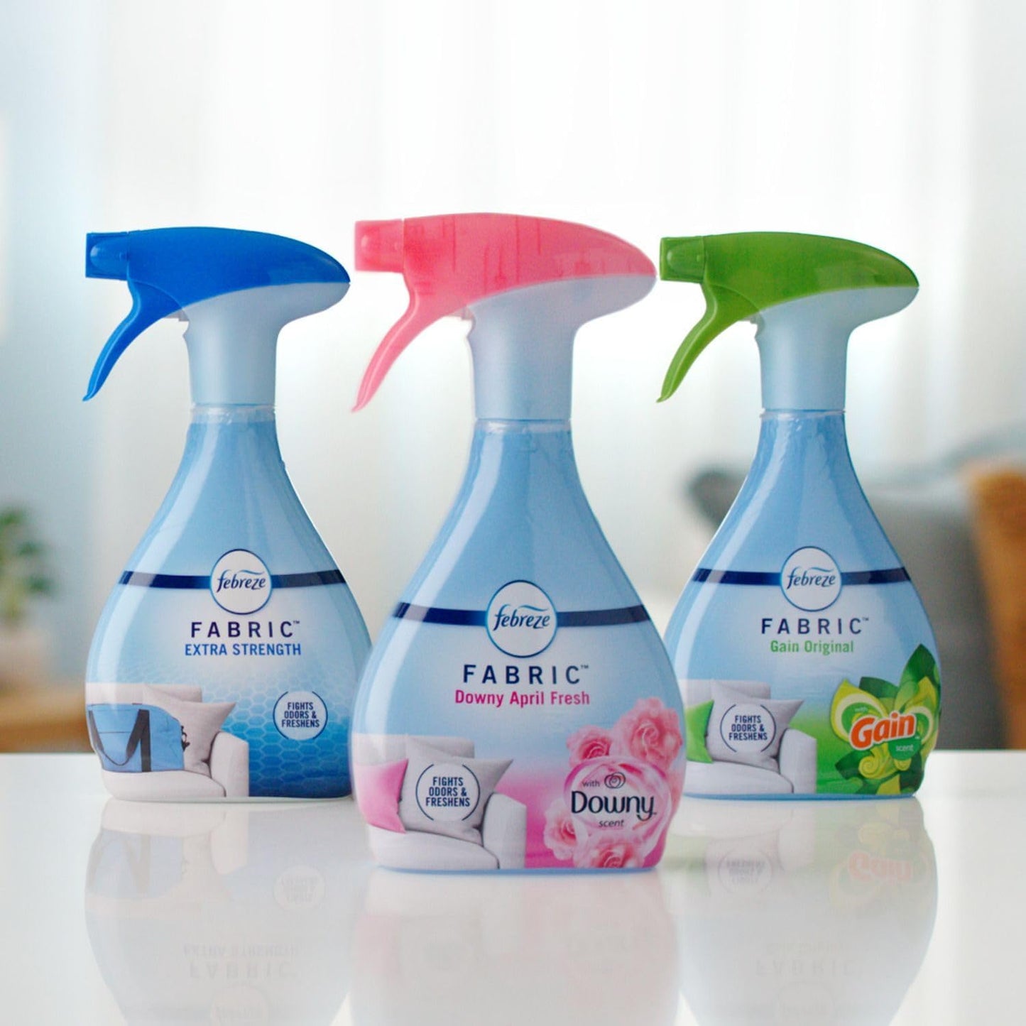 Febreze Fabric Spray Air Freshener, Odor-Fighting Fabric Refresher, Sneaker Balls Alternative, Couch Cleaner, Linen Spray, Multi-Use, Extra Strength Scent, 23.6 fl oz