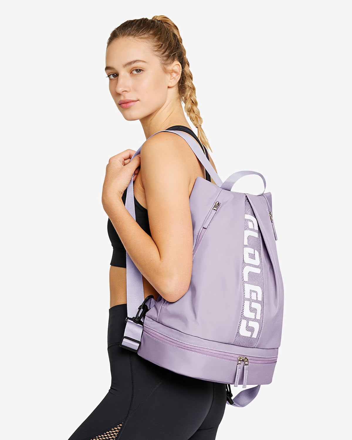 Gym Backpack for Women Men,Cheer bag,Lightweight Gym Bag with Shoe Compartment, Waterproof Sports Backpack with Wet Pocket, Black