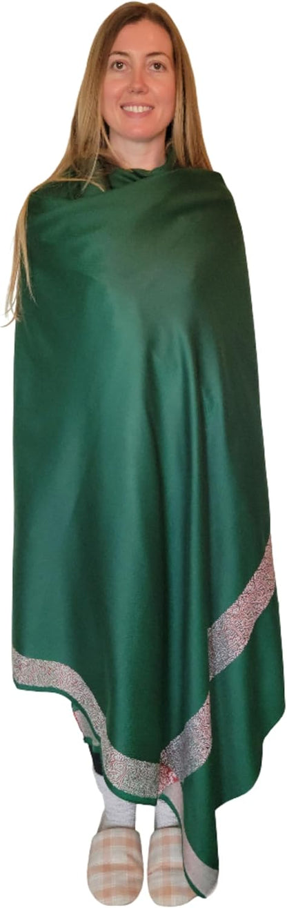 Soft Premium Wool Blend Meditation Shawl - Large Unisex Prayer Wrap, Oversize Scarf & Versatile Blanket