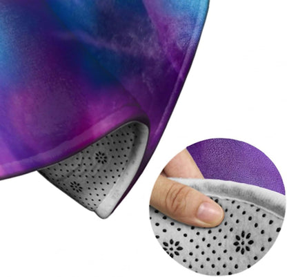 Soft Round Yoga Carpet, Office Chair Decor Round Mat for Carpet and Hardwood Floors Purple Butterfly