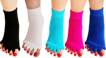 Yoga Sports GYM Five Toe Separator Socks Alignment Pain Health Massage Socks, Prevent Foot Cramps, One Pair