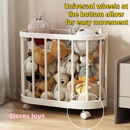 Yoga Mat Storage Rack with 360° Rotating Wheels, Home Gym Equipment Organizer, for Skateboard, Basketball, Tennis Racket, Barbell, Large-capacity Storage Basket for Household Toys Clothes