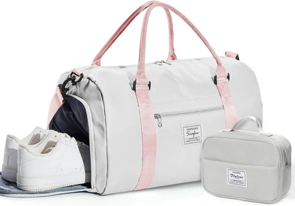 Gym Bag Womens Mens with Shoes Compartment and Wet Pocket Travel Duffel Bag for Women for Plane Sport Gym Tote Bags Swimming Yoga Waterproof Weekend Overnight Carry on Bag Hospital Holdalls - Colors C