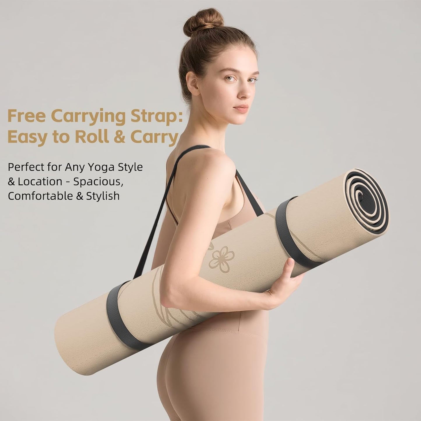 Large 76"x40"x0.4" Yoga Mat - Extra Width & Thick Non-Slip Exercise Mat, Versatile for Stretching, Yoga Studio, Gym, Home & Indoor/Outdoor Workouts