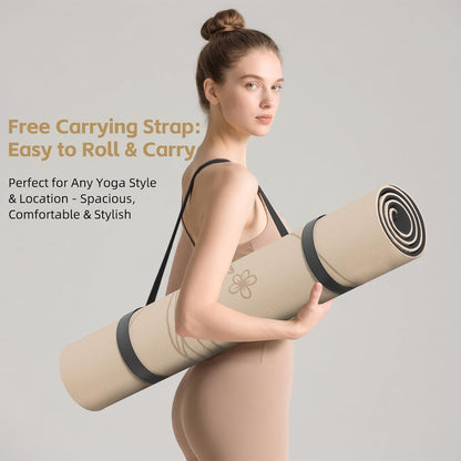 Large 76"x40"x0.4" Yoga Mat - Extra Width & Thick Non-Slip Exercise Mat, Versatile for Stretching, Yoga Studio, Gym, Home & Indoor/Outdoor Workouts